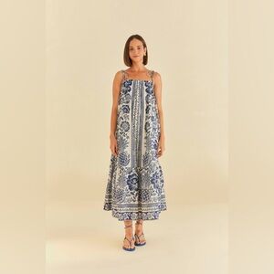 FARM Rio BLUE PINEAPPLE GARDEN MAXI DRESS- NWOT MEDIUM